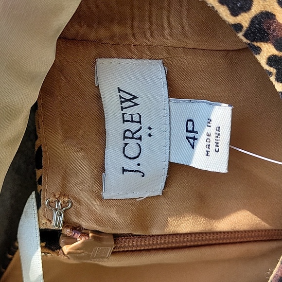 NWT J. Crew Animal Print Sheath Dress - 4 Petite - Picture 4 of 8